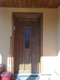 Jednokřídlé dveře dělené příčkou, výplň lamela, barva zlatý dub