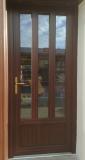 Jednokřídlé dveře dělené příčkou, imitace dřeva mahagon